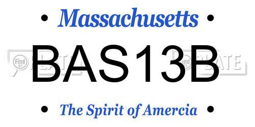 BAS13B Massachusetts License Plate