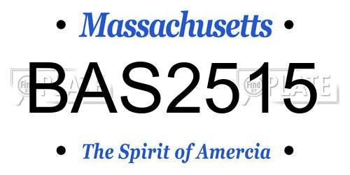 BAS2515 Massachusetts License Plate