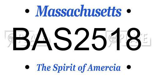 BAS2518 Massachusetts License Plate