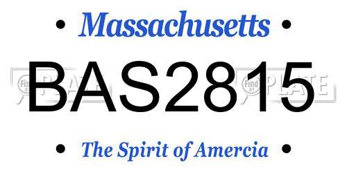 BAS2815 Massachusetts License Plate