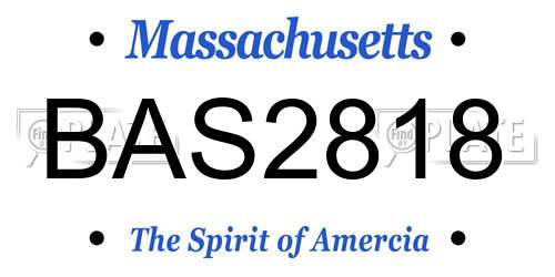BAS2818 Massachusetts License Plate