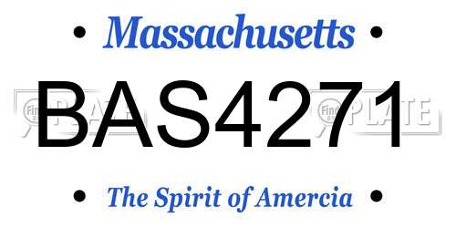 BAS4271 Massachusetts License Plate