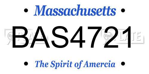 BAS4721 Massachusetts License Plate