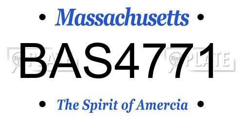 BAS4771 Massachusetts License Plate