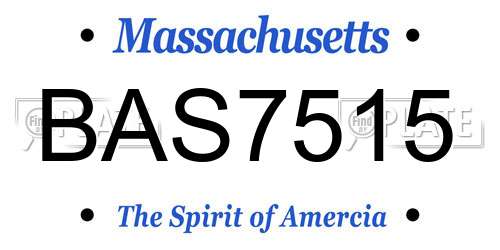 BAS7515 Massachusetts License Plate