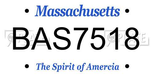 BAS7518 Massachusetts License Plate