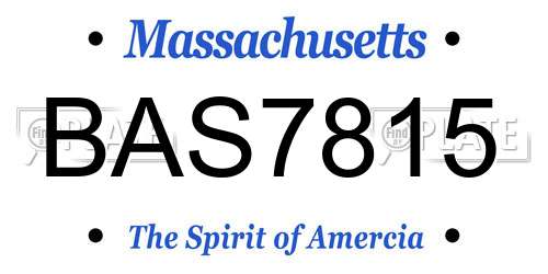 BAS7815 Massachusetts License Plate