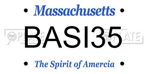 BASI35 Massachusetts License Plate