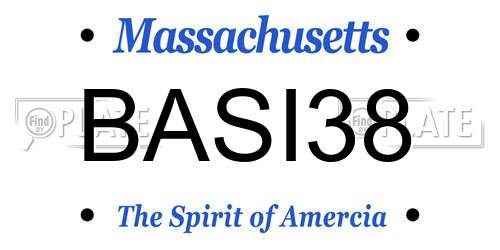 BASI38 Massachusetts License Plate