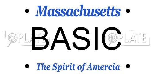 BASIC Massachusetts License Plate