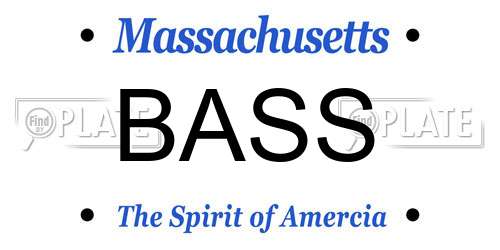 BASS Massachusetts License Plate