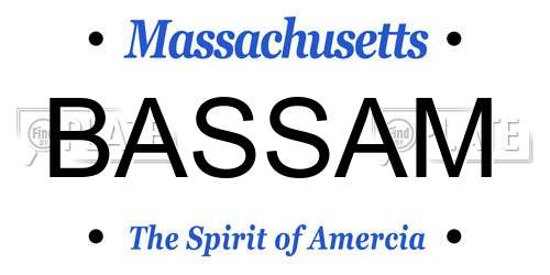 BASSAM Massachusetts License Plate