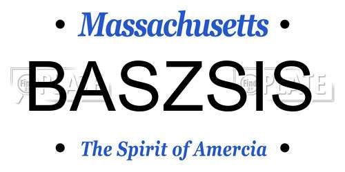 BASZSIS Massachusetts License Plate