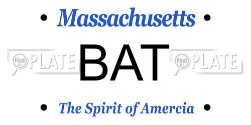 BAT Massachusetts License Plate