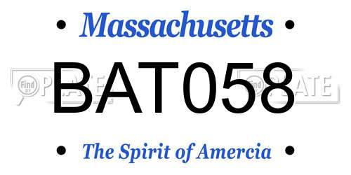 BAT058 Massachusetts License Plate