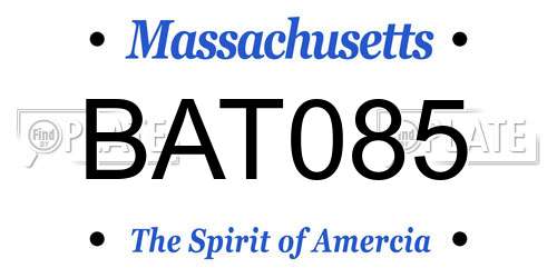 BAT085 Massachusetts License Plate