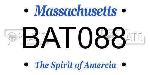 BAT088 Massachusetts License Plate