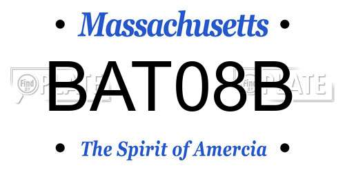 BAT08B Massachusetts License Plate
