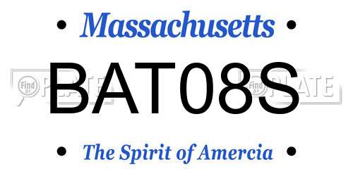 BAT08S Massachusetts License Plate