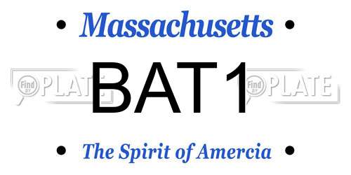 BAT1 Massachusetts License Plate