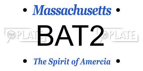 BAT2 Massachusetts License Plate