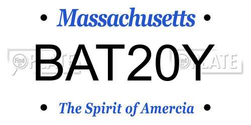 BAT20Y Massachusetts License Plate