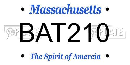 BAT210 Massachusetts License Plate