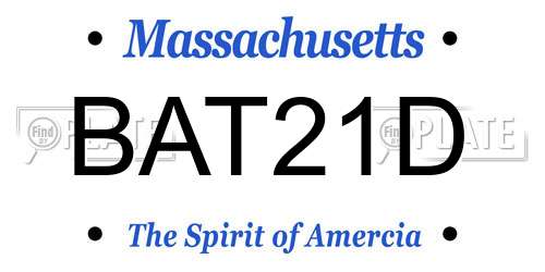 BAT21D Massachusetts License Plate