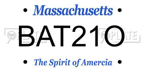 BAT21O Massachusetts License Plate