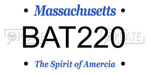 BAT220 Massachusetts License Plate