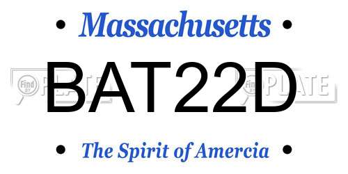 BAT22D Massachusetts License Plate
