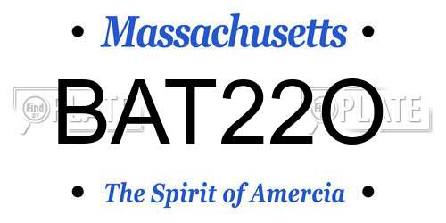 BAT22O Massachusetts License Plate