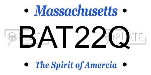 BAT22Q Massachusetts License Plate