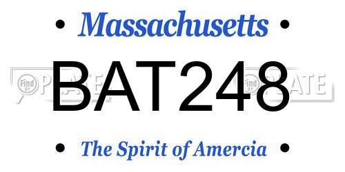BAT248 Massachusetts License Plate