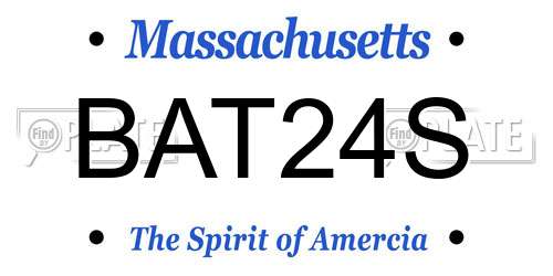 BAT24S Massachusetts License Plate