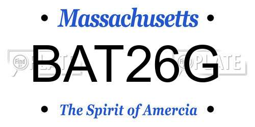 BAT26G Massachusetts License Plate
