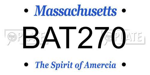 BAT270 Massachusetts License Plate