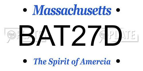 BAT27D Massachusetts License Plate
