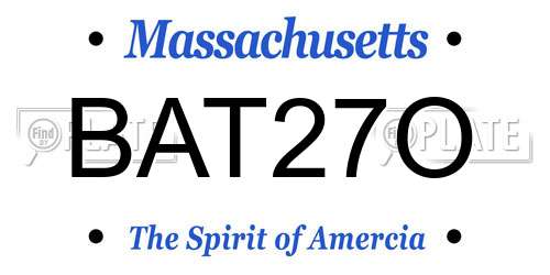 BAT27O Massachusetts License Plate