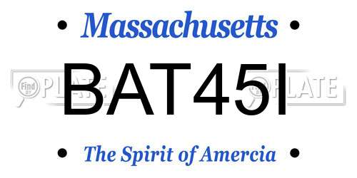 BAT45I Massachusetts License Plate
