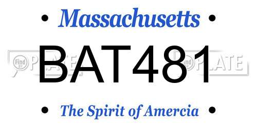 BAT481 Massachusetts License Plate
