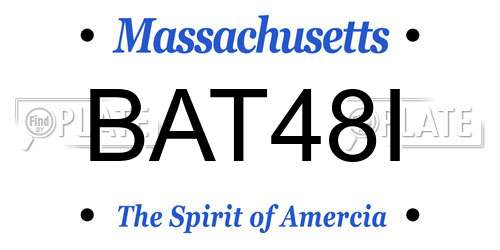 BAT48I Massachusetts License Plate
