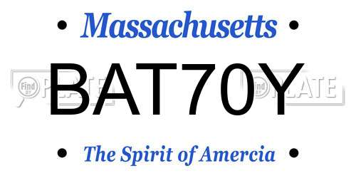 BAT70Y Massachusetts License Plate