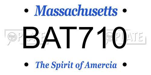 BAT710 Massachusetts License Plate
