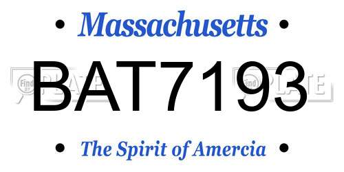 BAT7193 Massachusetts License Plate