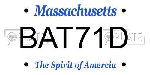 BAT71D Massachusetts License Plate