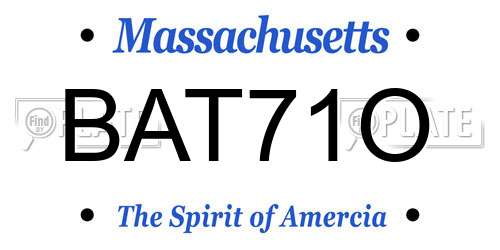 BAT71O Massachusetts License Plate