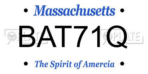 BAT71Q Massachusetts License Plate