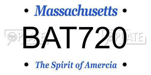 BAT720 Massachusetts License Plate