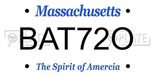 BAT72O Massachusetts License Plate